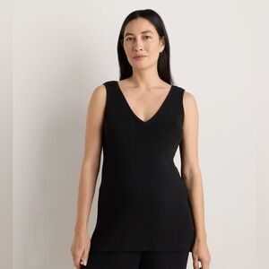 QUINCE Cotton Cashmere Maternity and Nursing V-Neck Tank